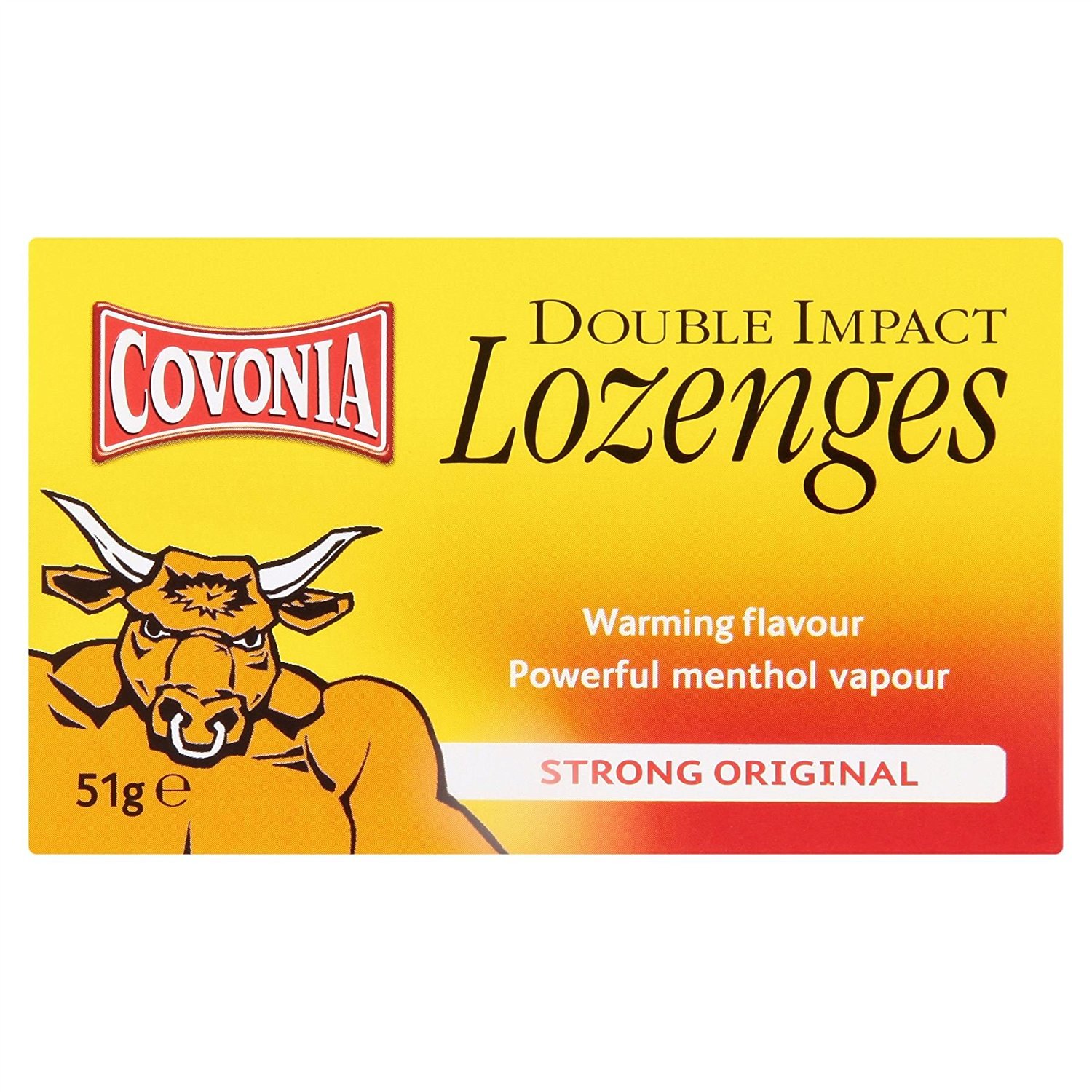 8 x Covonia Double Impact Lozenges Strong Original 51g