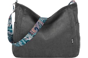Corduroy Tote Bag for Women,Chase Chic Large Crossbody Hobo Bag Convertible Shoulder Handbag with Zipper for Work