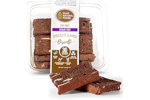 DIJAS Natural Foods, Crunchy Sugar-Free Biscotti Cookie, All Natural, Fat Free, Preservative Free Ingredients, Delicious Low Calorie Snack (5 Ounces, Chocolate Almond)