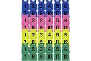 Suhine 48 Pcs Youth Pinnies - Mesh Basketball Team Practice Jersey - Numbered Soccer Scrimmage Vest for Sports