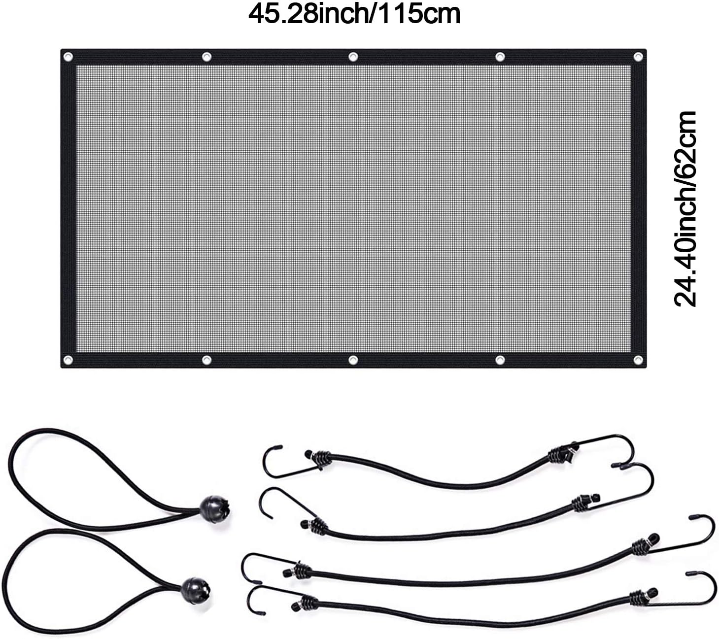 Carperipher Dog Car Barrier for SUV, 45.28 x 24.40 Inches Adjustable Vehicle Pet Barrier with Flexible Bungee Cords and Hooks, Universal Fit Sturdy Mesh Front Seat Barrier for Pet Dog Kid : Pet Supplies