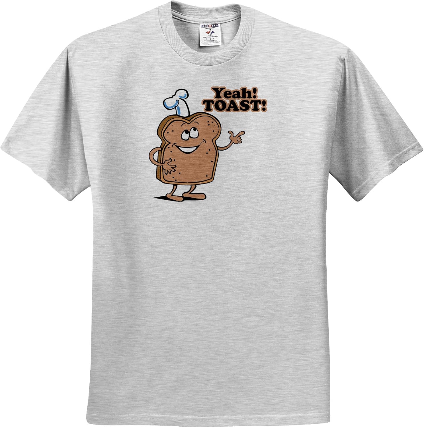 3dRose Dooni Designs Funny and Humorous Designs - Yeah Toast Cheering for Toast Food Humor Design - Adult Birch-Gray-T-Shirt XL (ts_102628_21)