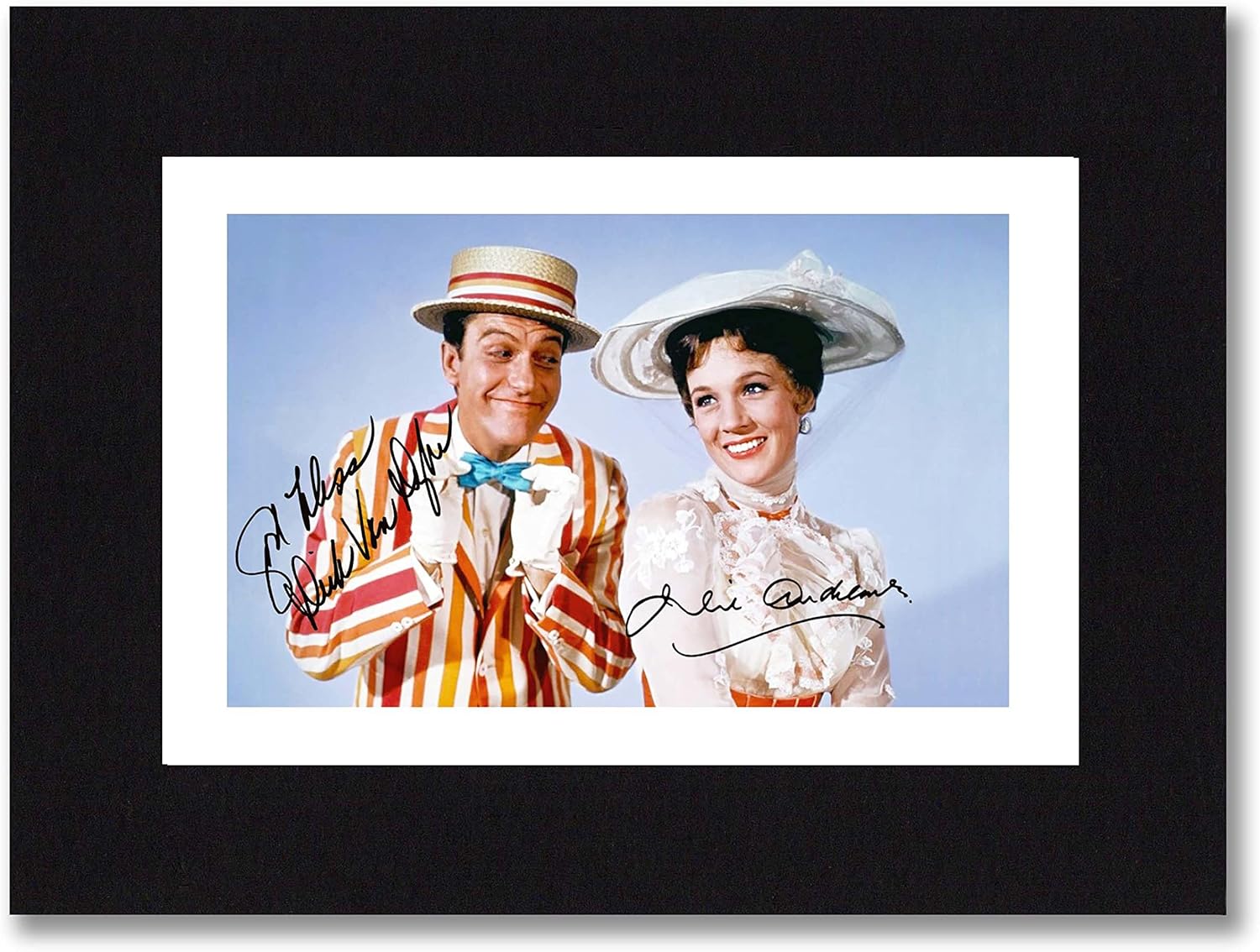 Photographs - JULIE ANDREWS & DICK VAN DYKE Signed 8x6 Inch Mounted Photo Print Pre Printed Signature MARY POPPINS - Autograph Gift, Ready To Be Framed