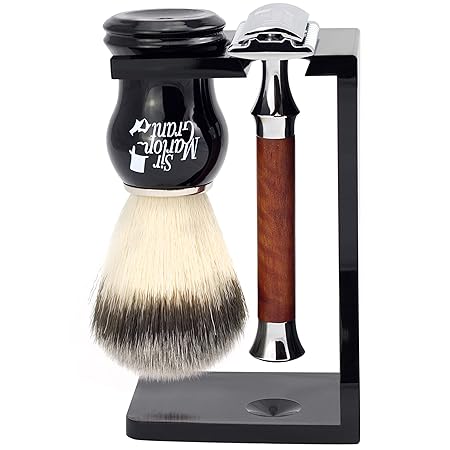 Sir Marlon Grant Rasierständer – Rasierhalter und Rasierpinselhalter für Rasierhobelset im eleganten rostfreien Kunststoff (s
