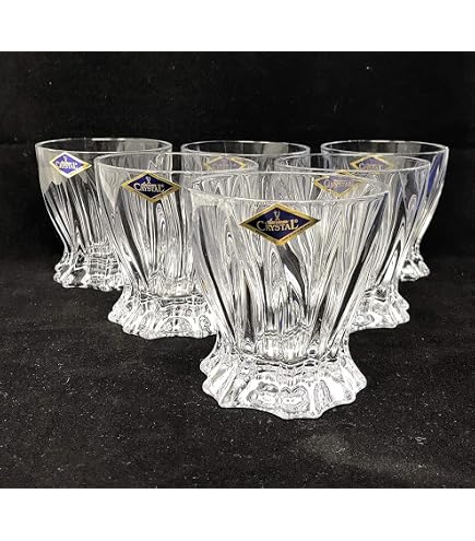 Amazon.com | Czech Bohemian Crystal Set of 6 Stem Liqueur Glasses