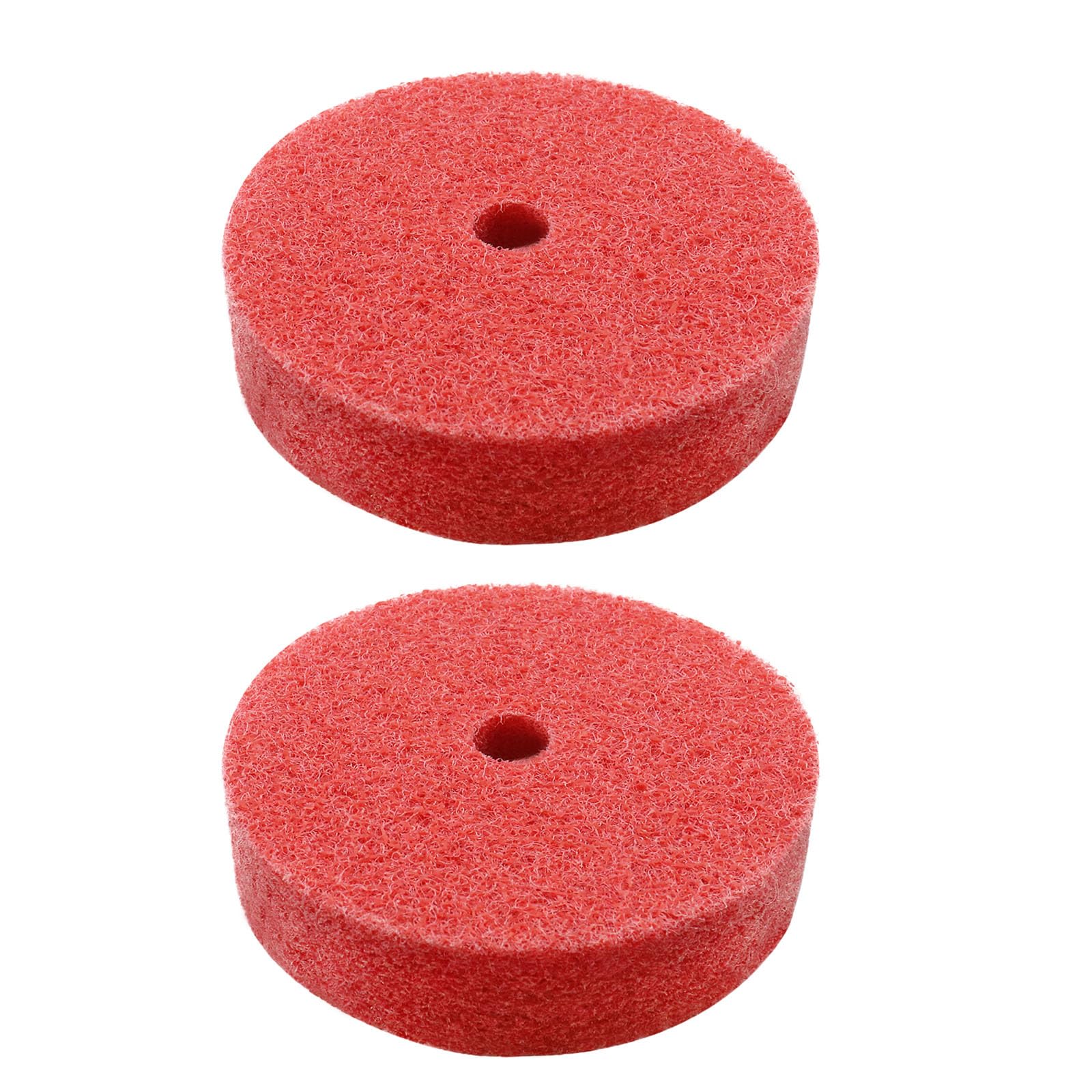 YINETTECH 2pcs Fiber Nylon Polishing Wheel 3inch Buffing Wheel Scouring Pad for Angle Grinder Metal Wood Plastic Polisher 75x20x10mm K240, Red