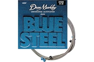 DEAN MARKLEY 2557 Blue Steel Electric Guitar Strings. 6 piece Electric Guitar String Set. Cryogenically Treated for Longer Life, Enhanced Performance, and Superior Sound. Made in USA. Gauges 13-56