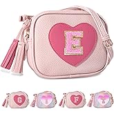 Personalized Toddler Purse for Girls 2–10, Cute Little Girl Purse & Kids Wallet, Small Initial Shoulder Crossbody Bag, Birthday & Christmas Gift for Daughter(Pink,E)