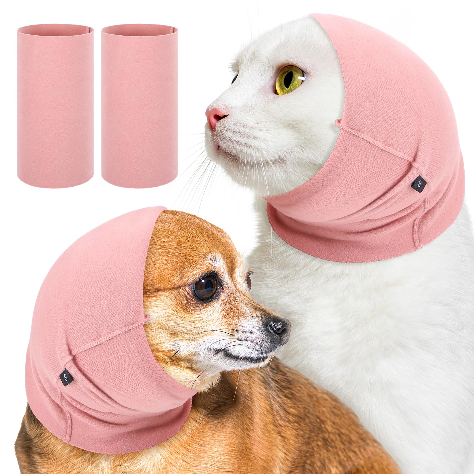 2Pcs Happy Hoodie, Dog Calming Aid for Anxiety Relief, Original Calming Band for Dogs & Cats, Pet Grooming & Force Drying, Fireworks & Thunderstorms Noise Canceling for Ear Protection