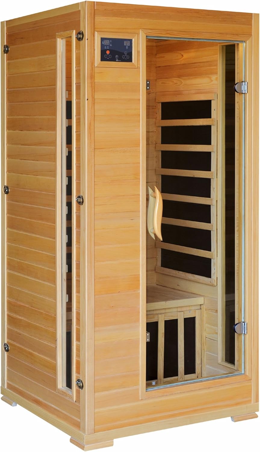 outdoor steam rooms on Heatwave Bsa2402 1 2 Person Hemlock Carbon Infrared Sauna Garden Outdoor Amazon Com