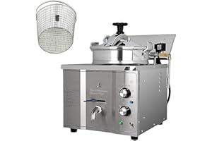 LGXEnzhuo 16L Commercial Counter Top Pressure Cooker, 110V 3000W Electric Fried Chicken Deep Fryer, W/Temp Adjustable and Tim