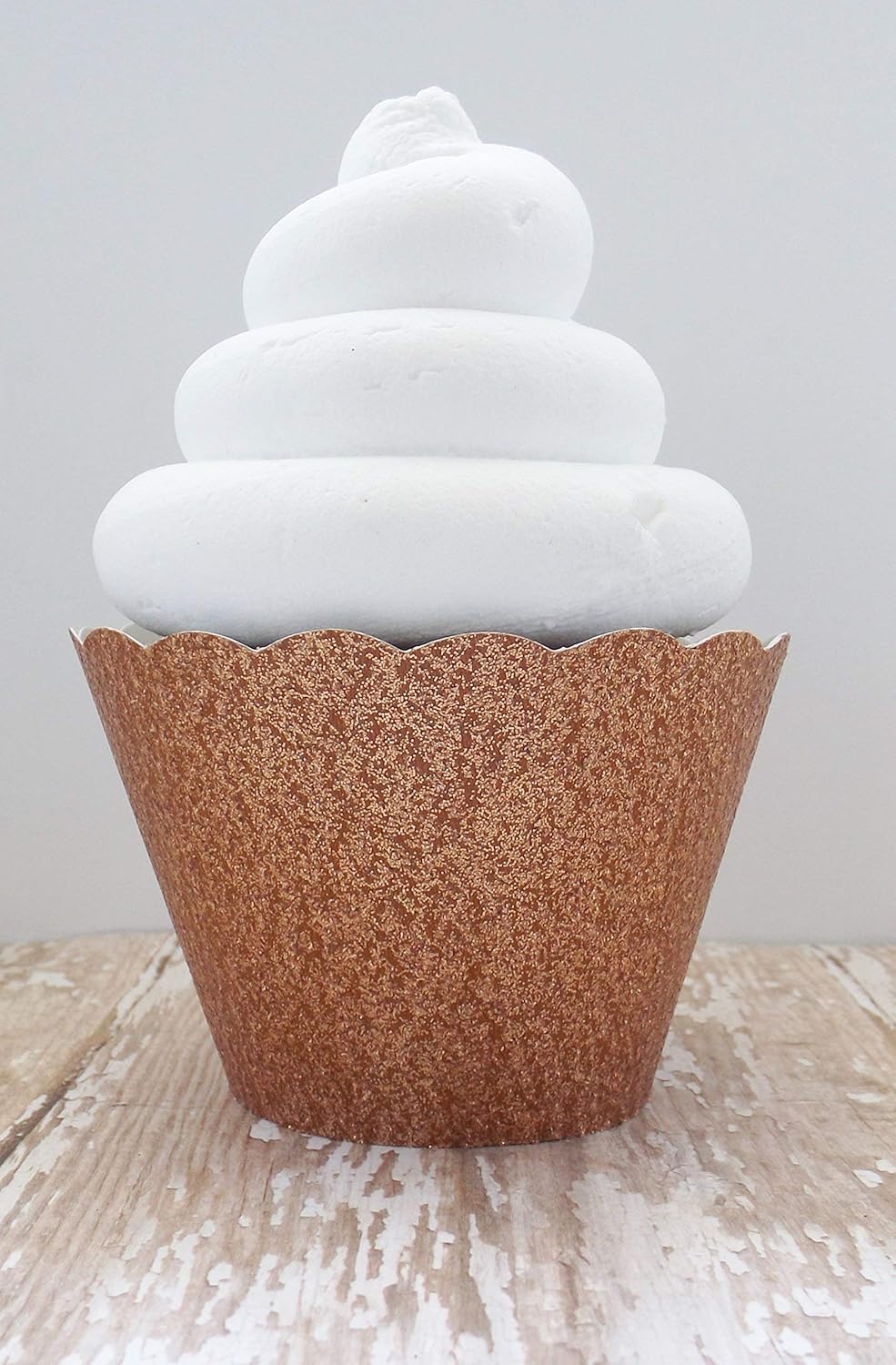 Rose Gold Metallic Glitter Cupcake Wrappers Party Dessert
