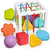 LiKee Montessori Toys for 1 Year Old Multi Sensory Shapes Developmental Learning Birthday Gifts (Activity Cube)