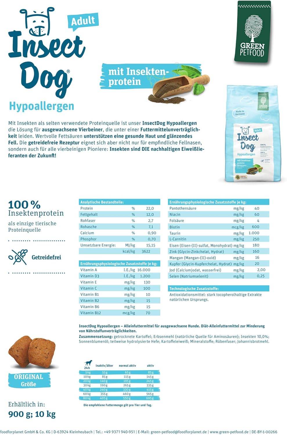 green petfood insectdog hypoallergen 15 kg