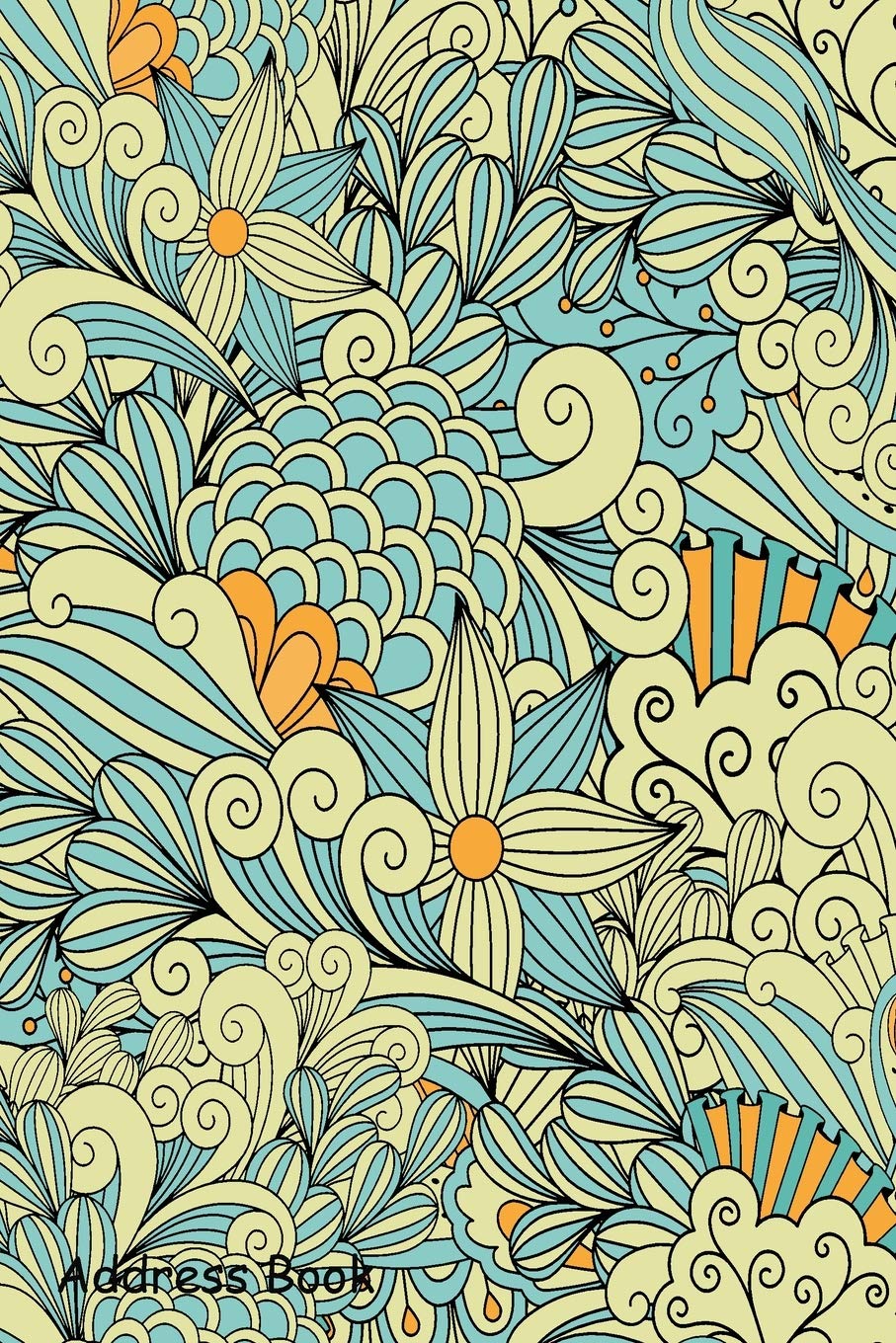 Address Book: For Contacts, Addresses, Phone, Email, Note,Emergency Contacts,Alphabetical Index With Yellow Blue Pattern Background