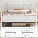 Yaheetech 3ft Single Bed Frame White Metal Slatted Mattress Foundation view 7