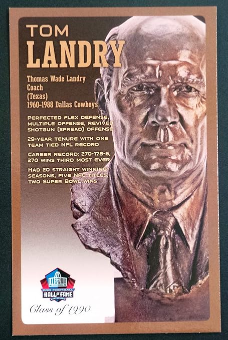 Amazoncom Pro Football Hall Of Fame Tom Landry Nfl Bronze