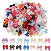 300 Pcs Small Bows for Crafts Mini Satin Ribbon Bow Small Tiny Bows Multicolor DIY Craft Decoration for Sewing Presents Hair Accessories Mix Colors