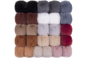 BQTQ 26 Pieces Faux Fur Pom Pom Balls DIY Faux Rabbit Fur Fluffy Pom Pom with Elastic Loop Pom Pom for Hats Keychains Scarves Gloves Bags Accessories(13 Colors, 2 Pcs Each Color)