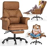 ELABEST C39 Cross Legged Office Chair with Footrest & Convertible Armrests-Pet-Friendly Criss Cross Home Desk Chair, Ergonomic Big and Tall Executive Chair with Lumbar Pillow