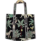 Quilted Cotton Hand printed Reversible Large multicolor cotton Tote Bag,Indian Handmade Block Printed Tote Bag Women Handbag