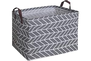 CLOCOR Rectangular Storage Basket,Collapsible Cute Pattern Storage Bin,Waterproof Coating Storage Box with Handles for Home Organization,Toy Organizer,Shelf Basket (Arrow)