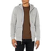 True Religion Brand Jeans Men's Big-T Zip Up Logo Hoody, Heather Grey