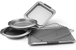 Anolon Advanced Nonstick Bakeware Set / Baking Pans with Grips - 5 Piece, Gray,57327