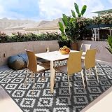 Homcomodar Outdoor Rug 150x245cm UV Resistant Reversible Patio Mat Grey view 7