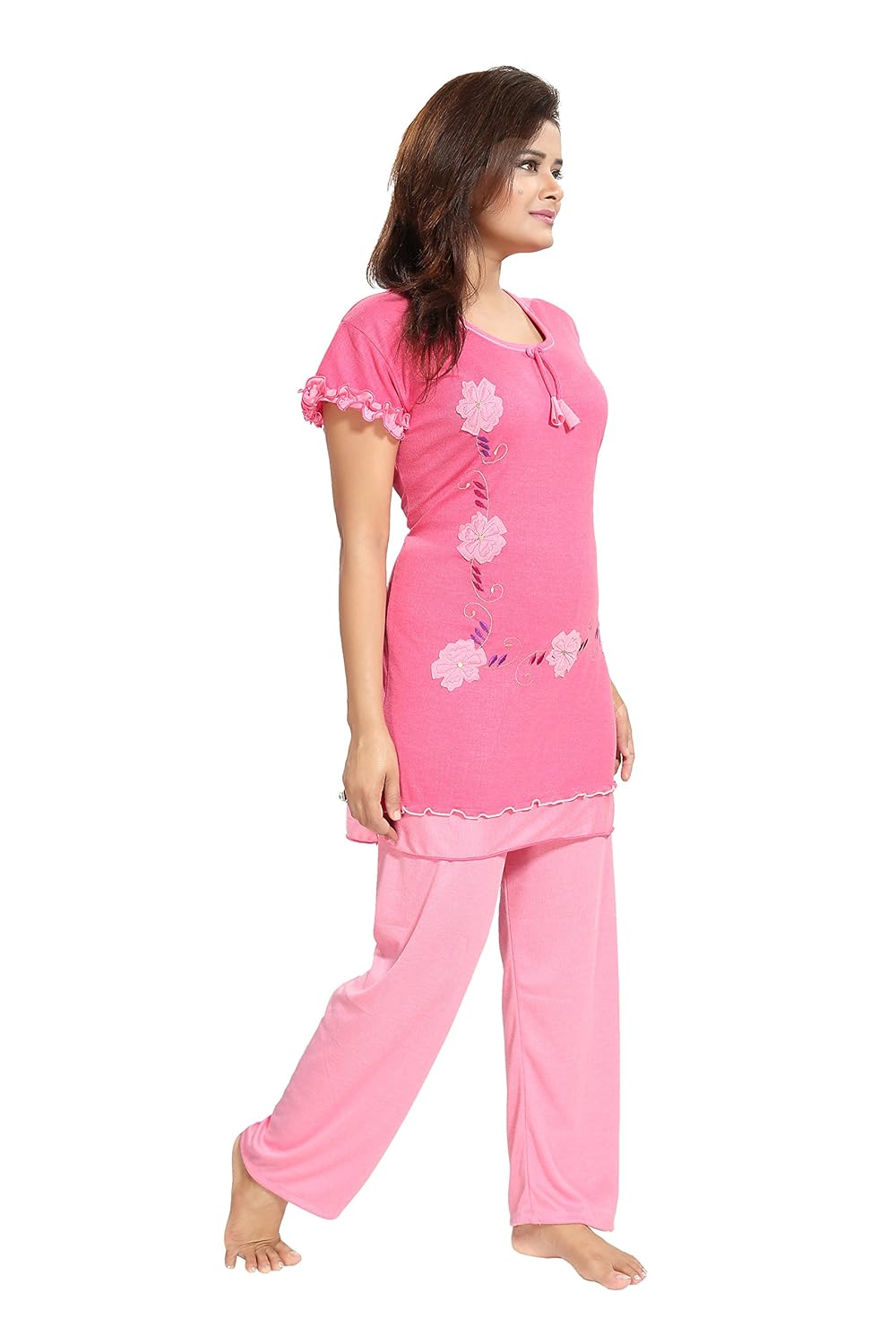 noty????women's cotton hosiery nightwear(rsns1, pink,free size)
