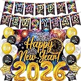2026 Happy New Years Eve Party Decorations Supplies 2026 - Rainbow Decorations Happy New Year, Neon Rainbow Party Decor Kit for 2026 New Year, Memorable Photo Booths