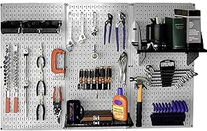 Wall Control 30-WRK-400GB Standard Workbench Metal Pegboard Tool Organizer,Gray/Black