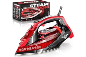 Utopia Home Steam Iron for Clothes - Non-Stick Soleplate -1800W Clothes Iron - Adjustable Thermostat Control, Variable Steam 