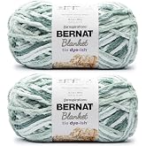 Bernat Blanket Tie Dye-Ish Yarn for Crocheting Soft, Mossy Hills, 2-Pack | #6 Super Bulky Yarn, 100% Polyester, Plush Tie-Dye Blanket Yarn for Crochet, Knitting &amp; Crafts, 220yds, 300g/10.5oz per skein
