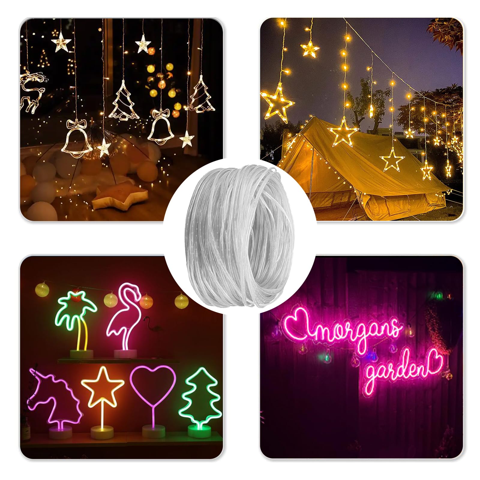 30M Durchsichtige Leitung 28AWG 2 Adriges PVC Kabel Transparent Elektrokabel 2 Kern Transparent Cable, Außendurchmesser 1.6 * 3.2mm Für Leuchten, Lichtkette 3