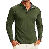 MAGCOMSEN Men's Polo Shirts Long Sleeve Golf Shirt Performance Quick Dry Moisture Wicking Casual Collared Shirts