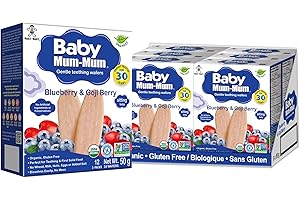 Want-Want Baby Mum-Mum Blueberry & Goji Rice Teething Cookies Organic Teether for Baby, 50g (24 Rusks per box - Case pack of 