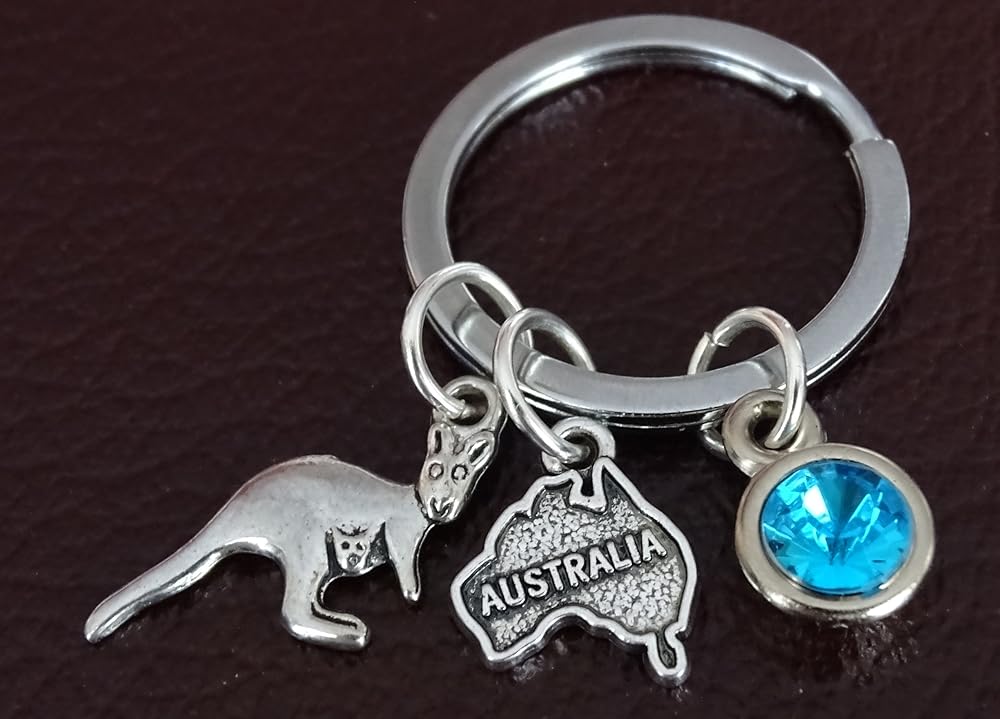Australia Keychain, Australia Key chain, Kangaroo Keychain