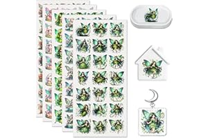 HERRYPENG 105 PCS UV DTF Stickers, Watercolor Cute Forest Fairy Mini Rub on Transfer for Keychains and Libbey Glass, Permanen