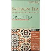 Taja Saffron Tea - Saffron &amp; Mango Fusion Green Tea, Bright Tropical Blend, 20 Tea Bags