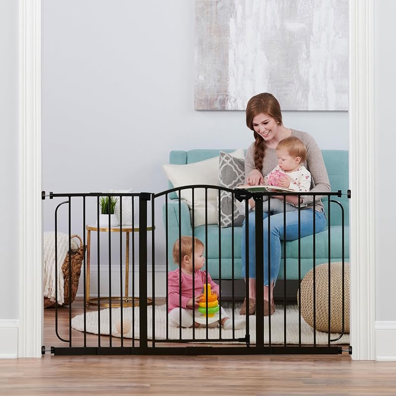 Regalo Safety Super Wide Arched Baby Gate Bronze 75-150 cm Extensions Included