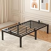 FUIOBYVV Twin Bed Frames,18 Inch Heavy Duty Metal Platform Bed Frame Twin Size Support Up to 3500 lbs,No Box Spring Needed,No Shaking,Steel Slat Support,Noise Free,Easy Assembly