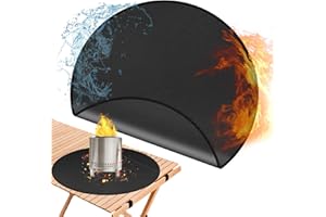 Amerbro Fire Pit Mat for Solo Stove Mesa Accessories,Fire Proof Mat for Solo Stove Mesa Table Mat Under Fire Pit,Small Under Grill Mats for Outdoor Grill Table Top Protection,BBQ Mat for Under Grill