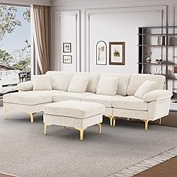 Wrofly U-Shaped Sectional Sofa Couch, 114" Comfy