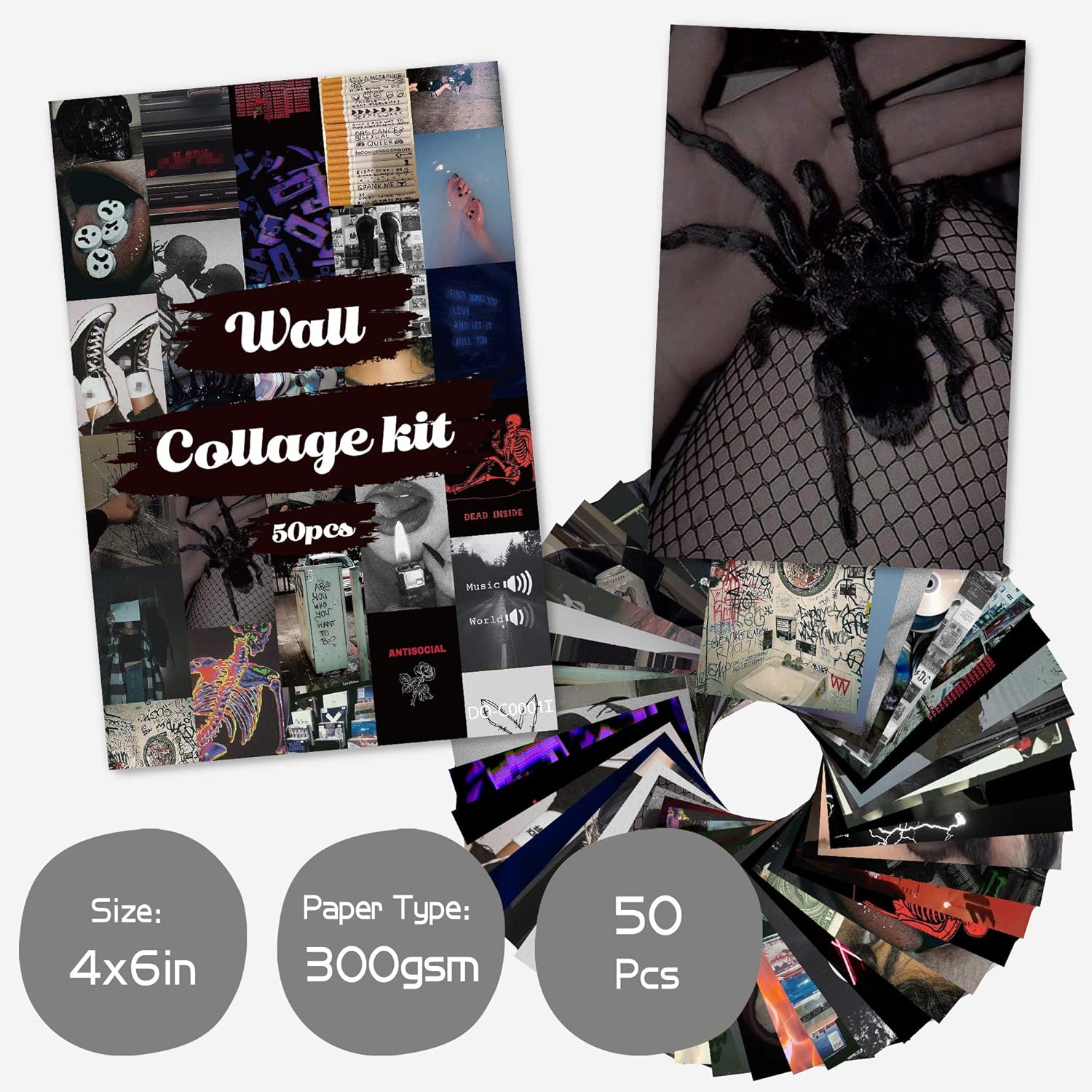 Amazon Com Cy2side 50pcs Grunge Aesthetic Picture For Wall Collage 50 Set 4x6 Inch Cool Collage Print Kit Cool Room Decor For Girl Wall Art Prints For Room Dorm Photo Display Vsco Posters For Bedroom Posters Prints