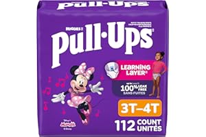 Pull-Ups Girls' Potty Training Pants, Size 3T-4T Training Underwear (32-40 lbs), 112 Count