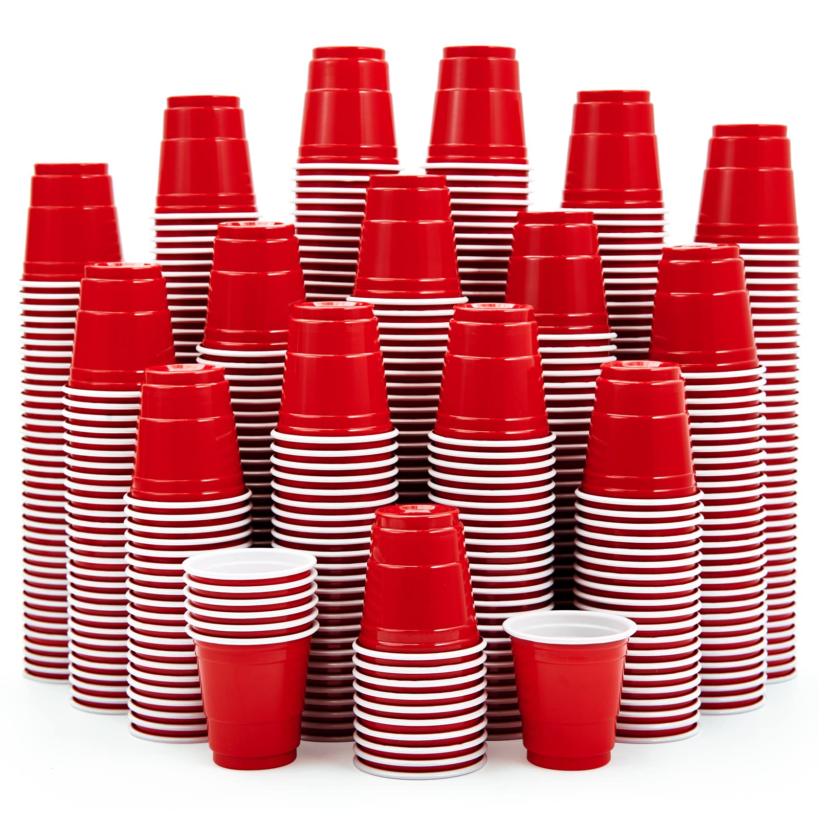 Photo 1 of Lilymicky 1080 PACK 2 oz Plastic Shot Glasses, Mini Red Disposable Shot Cups for Parties, Carnivals, and Any Events