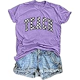 PICKID Teacher Shirts Women: Checkered Teach Printed T-Shirt Graphic Teaching Gifts Tees Casual Short Sleeve Tops
