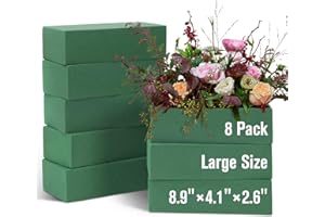 8 Pack Floral Foam Blocks for Fresh and Artificial Flowers, Wet Green Florist Bricks Arrangement Supplies for Crafts Wedding 