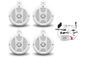 Lanzar 4 Channel Quad Waterproof 4” UTV/ATV/Snowmobile/Marine Amplified Speaker System with Bluetooth Audio Interface